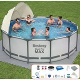 Bestway Yuvarlak Gölgelikli Prefabrik Full Havuz Seti 366X122cm 56420 Bw562