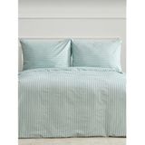Besyamihome Premium Serisi Pamuk Saten Çizgili Çift Kişilik Nevresim Takımı - 200 x 210 cm - Su Yeşili