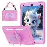 Beszeith iPad 9./8./7. Nesil Kılıf 10.2 inç Stylus Kalem, Unicorn Stand ve Kalem Tutucu Omuz Askısı, Darbeye Dayanıklı iPad 10.2 Kılıfı 2021/2020/2019 Çocuklar için (Pembe)