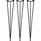 Beta Aksesuar Metal Tel Ayak Firkete Kütük Sehpa Ayağı 50 cm ( 3'lü ) Siyah