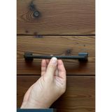 Beta Çizgili Siyah Alüminyum Metal Lüks Modern Mobilya Çekmece Mutfak Dolabı Kulpu 160MM-192MM - 5 Adet
