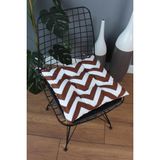 Beta Kahve Zikzak Pofidik Sandalye Minderi Bağcıklı 40x40cm - 40 x 40 cm - Kahverengi