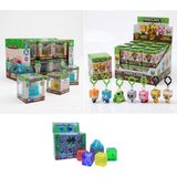 Beta Kids Minecraft Charms Anahtarlık-Çanta Süsü + Minecraft Jelly Cubes + Minecraft Anahtarlık Collectible Figürler Set (Toplam 3 Adet)