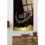 Beta Moda Hub Allah Vav Yazılı Kırılmaz Lüks Cam Tablo Ev Hediyesi İş Yeri Hediyesi Dini İslami Cam Tablo