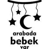 Beta Moda Hub Arabada Bebek Var Ay Yıldızlı Oto Sticker Siyah 20 X 28 Cm