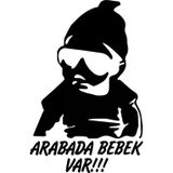 Beta Moda Hub Arabada Bebek Var Cool Oto Sticker Siyah 10 X 15 Cm