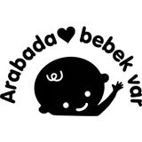 Beta Moda Hub Arabada Bebek Var Oto Sticker Siyah 15 X 9 Cm