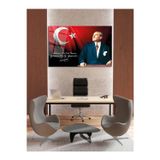 Beta Moda Hub Atatürk Ve Türk Bayrağı Vatanını En Çok Seven Görevini En İyi Yapandır Yüksek Çözünürlüklü Cam Tablo