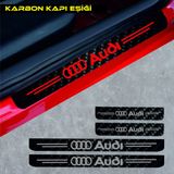 Beta Moda Hub Audi A4 İçin Uyumlu Aksesuar Oto Kapı Eşiği Sticker Karbon 4 Adet