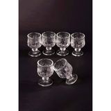 Beta Moda Hub Ayaklı Kahve Yanı Bardağı Kristal Kesim Shot Bardak 7cm x 4 cm 6 Lı Set
