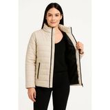 Beta Moda Hub Bomber Mont Ceket – Su Itici Kumaş, Kapitone Astarlı, Fermuarlı, Kışlık - Bej