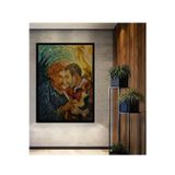 Beta Moda Hub Çerçeve Görünümlü Van Gogh Ve Gauguin İkili Portre Yağlı Boya Görünümlü Ahşap Dekoratif Ofis Tablo