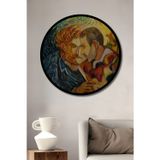 Beta Moda Hub Çerçeve Görünümlü Van Gogh Ve Gauguin İkili Portre Yağlı Boya Görünümlü Ahşap Tablo Yuvarlak
