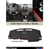 Beta Moda Hub Chevrolet Aveo (2011+) 3D Torpido Koruma Kılıfı - Ön Göğüs Kaplama - Kırmızı Şerit
