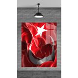 Beta Moda Hub Dalgalanan Bayrak Dekoratif Temperli Cam Üzerine Tablo Sevgilinize Yılbaşı Hediye