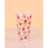 Beta Moda Hub Desenli Plastik Pipetli Bardak 16 cm 1 Adet ROYALEKS-ENF-040