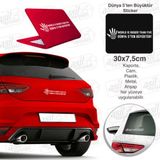 Beta Moda Hub Dünya 5'Ten Büyüktür Tükçe Ingilizce Yazılı Beyaz Oto Sticker 30*7 5 Cm