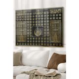 Beta Moda Hub Esmaül Hüsna Kabe Örtüsü Gold Detay | Dini Temalı Cam Tablo | 50X70 Cm