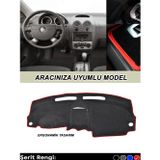 Beta Moda Hub Ford Courıer Ekranlı (2013-2020) 3D Torpido Koruma Kılıfı - Ön Göğüs Panel Kaplama - Kırmızı Şerit