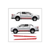 Beta Moda Hub Ford Ranger İçin Uyumlu Aksesuar Yan Şerit Sticker Kırmızı Model 6