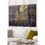 Beta Moda Hub Gold Detaylı Osmanlı Tuğrası Allah Muhammed | Osmanlı Temalı Cam Tablo | 50X70 Cm