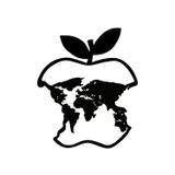 Beta Moda Hub Isırılmış Elma Dünya Haritası Oto Sticker 25 X 30 Cm