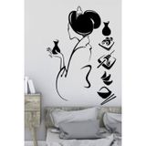 Beta Moda Hub Japon Kadın Ve Suşhi Sticker - Home Sticker - Duvar Sticker