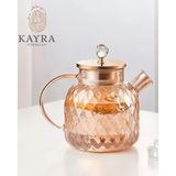 Beta Moda Hub Kabartmalı Borosilikat Cam Demlik 1000ML ROYALEKS-CM-2006