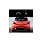 Beta Moda Hub Kalp Nabız Oto Arka Cam Sticker Beyaz 30 Cm