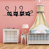 Beta Moda Hub Kediler Siyah Dekoratif Duvar Sticker