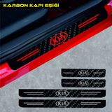 Beta Moda Hub Kia Sephia İçin Uyumlu Aksesuar Oto Kapı Eşiği Sticker Karbon 4 Adet
