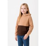 Beta Moda Hub Kız Çocuk Kapüşonlu Kanguru Çepli Parçalı Sweatshirt - Renkli