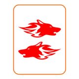 Beta Moda Hub Kurt Başı Tasarım Oto Cam Sticker 2 Adet Sağ-Sol Kırmızı 20*9 Cm