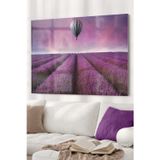 Beta Moda Hub Lavanta Tarlası Ve Uçan Balon | Manzara Temalı Cam Tablo | 50X70 Cm