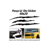 Beta Moda Hub Monster Canavar Pençe Izi Uzun Far Sticker Siyah 40*20 Cm