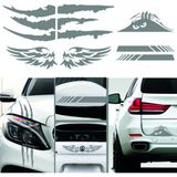 Beta Moda Hub Monster Pençe Dikiz-Kanat-Bagaj Oto Sticker Gri 4'Lü Paket