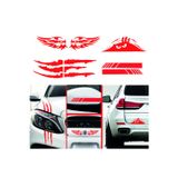 Beta Moda Hub Monster Pençe Dikiz-Kanat-Bagaj Oto Sticker Kırmızı 4'Lü Paket