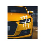 Beta Moda Hub Monster Pençe Far Veya Cam Altı Büyük Oto Sticker Beyaz 33*20 Cm