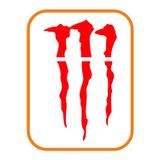 Beta Moda Hub Monster Pençe Far Veya Cam Altı Büyük Oto Sticker Kırmızı 33*20 Cm