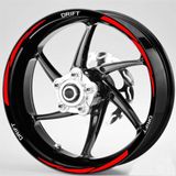 Beta Moda Hub Motosiklet Jant Şeridi Mondial Beyaz Drift Uyumlu Yazılı 3 Parçalı Kırmızı Sağ-Sol/Ön-Arka