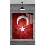 Beta Moda Hub Muhteşem Türk Bayrağı Dekoratif Temperli Cam Üzerine Tablo Sevgilinize Yılbaşı Hediye