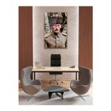 Beta Moda Hub Mustafa Kemal Atatürk Üniformalı Dikey Cam Tablo Modern Ev Ofis Salon Duvar Dekoru Hediyelik Tablo