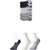 Beta Moda Hub Siyah Gri ve Beyaz Erkek Görünmez Çorap 6 Çift - 40 - 45