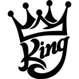 Beta Moda Hub Taçlı King Yazısıoto Sticker Siyah 25 X 30 Cm