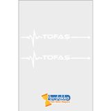 Beta Moda Hub Tofaş Nabız Sticker Beyaz 30*8 Cm