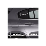 Beta Moda Hub Tofaş Şahin İçin Uyumlu Aksesuar Oto Ritim Sticker 2 Adet Beyaz 20*9 Cm