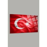 Beta Moda Hub Türk Bayrağı 3 Ev Ofis Okul İçin 4Mm Kırılmaz Temperli Yüksek Çözünürlüklü Cam Tablo
