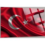 Beta Moda Hub Türk Bayrağı 6 Ev Ofis Okul İçin 4Mm Kırılmaz Temperli Yüksek Çözünürlüklü Cam Tablo