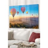 Beta Moda Hub Uçan Renkli Balonlar | Manzara Temalı Temalı Modern Uv Dijital Baskı Dekoratif Cam Tablo | 50X70 Cm