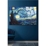 Beta Moda Hub Van Gogh Yıldızlı Gece Kırılmaz Cam Tablo Ev Ve Ofis Hediyesi Yüksek Çözünürlüklü 4Mm Lüks Tablo